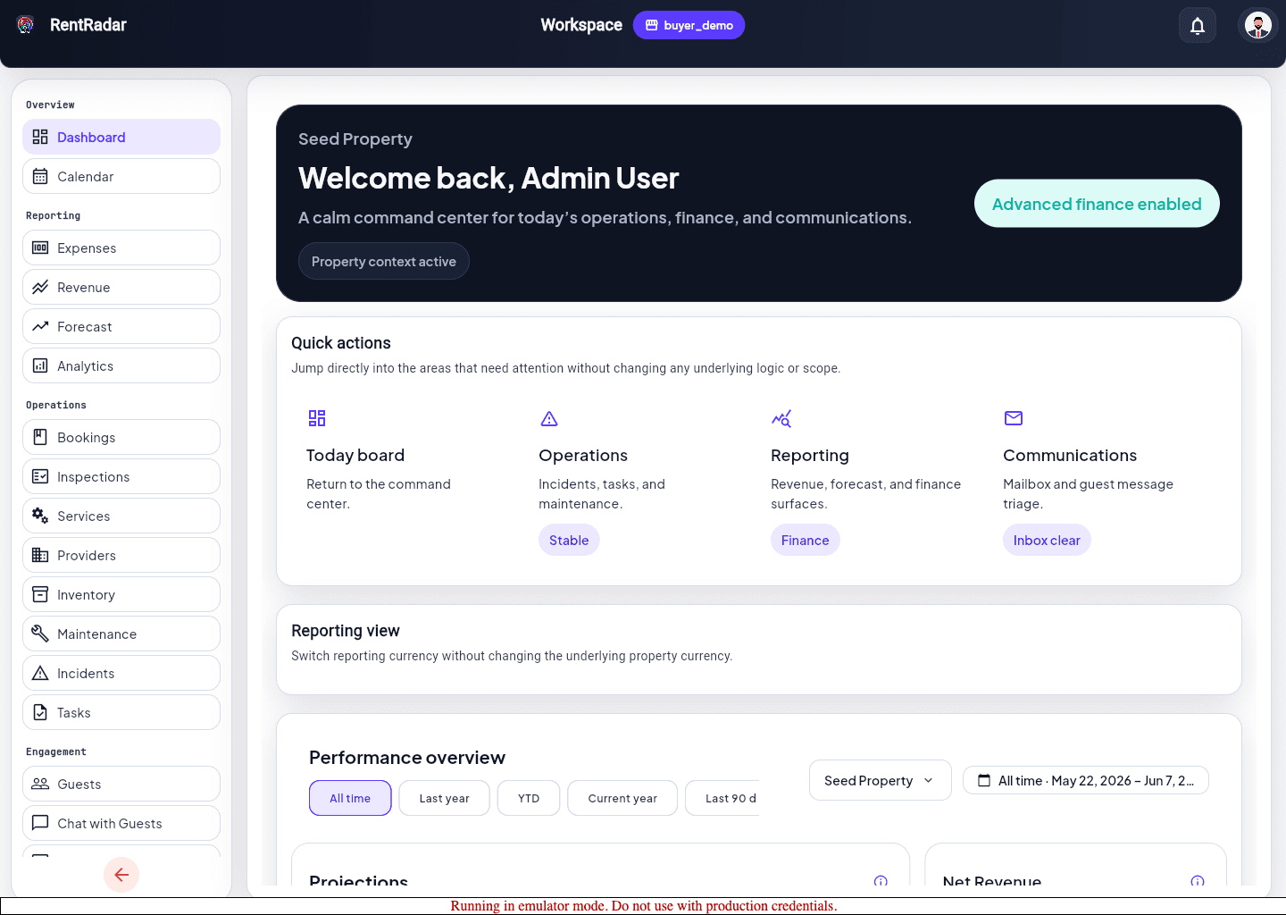 dashboard overview